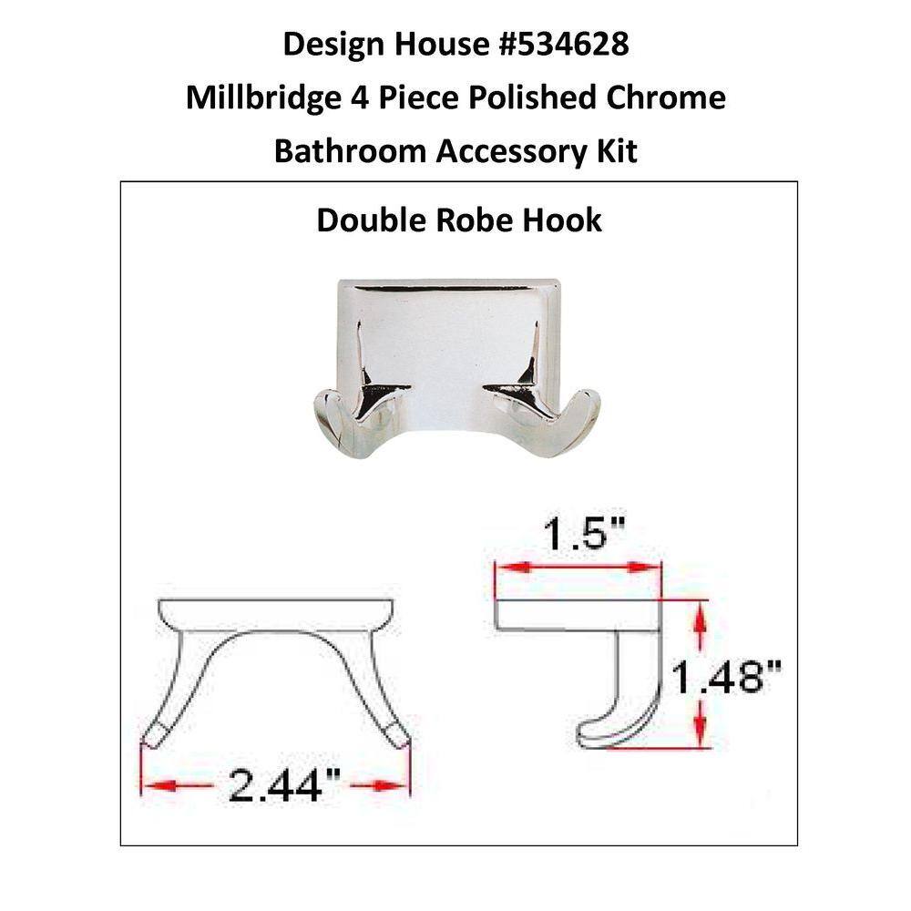 Millbridge Polished Chrome 4-Piece Bathroom Accessory Kit