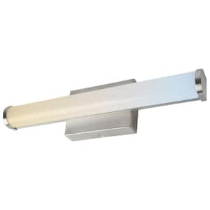 18 in. 1-Light Brushed Nickel LED Dimmable 1400 Lumen Linear Bar Vanity Light with Adjustable CCT 3000K 4000K 5000K