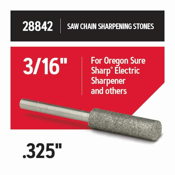 3/16 in. Sharpening Stones (3-Pack) for Suresharp Handled Grinder, for 0.325 in. Saw Chain 28842