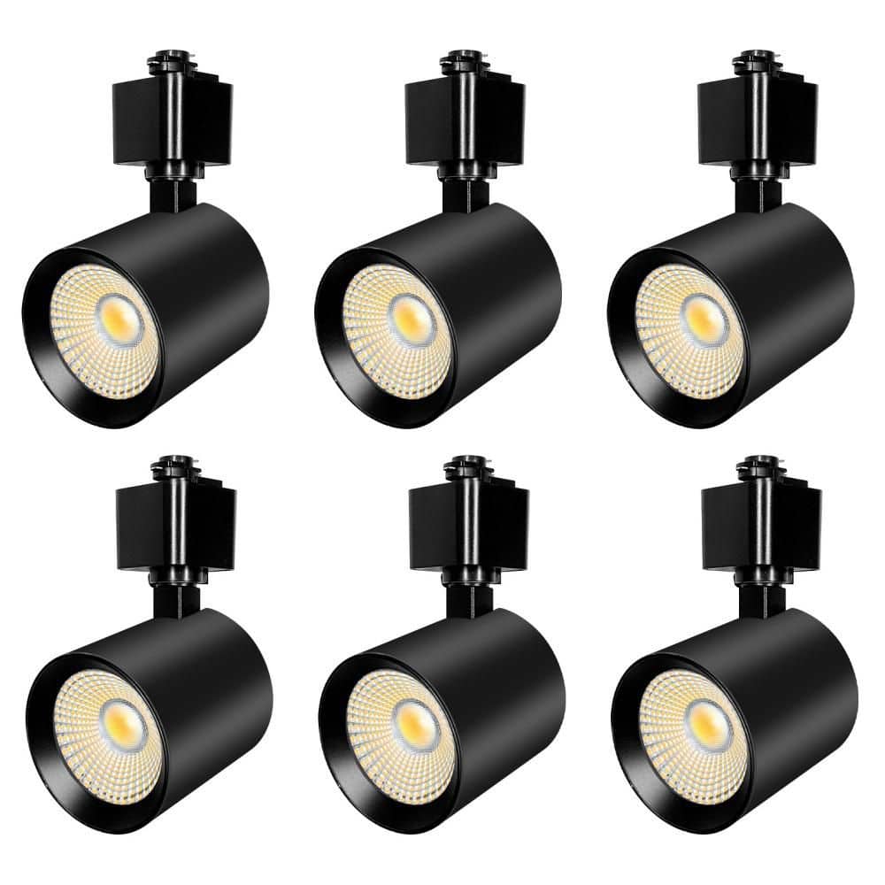 MW MWLIGHTING 6-Pack Black Integrated LED Linear Track Lighting