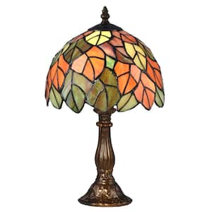 15 in. Cape Regina Antique Bronze Table Lamp with Tiffany Art Glass Shade