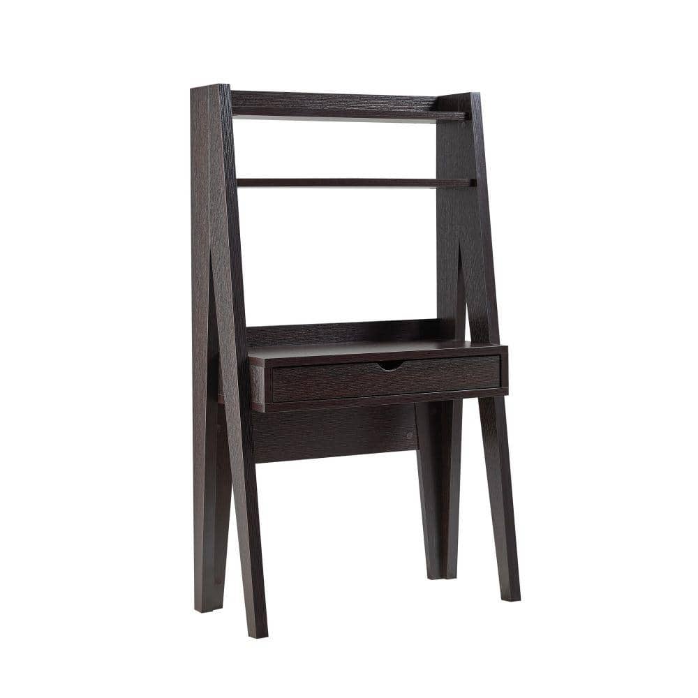 Benjara 33.5 in. Rectangular Brown Wood 1 Drawers Writing Desk with