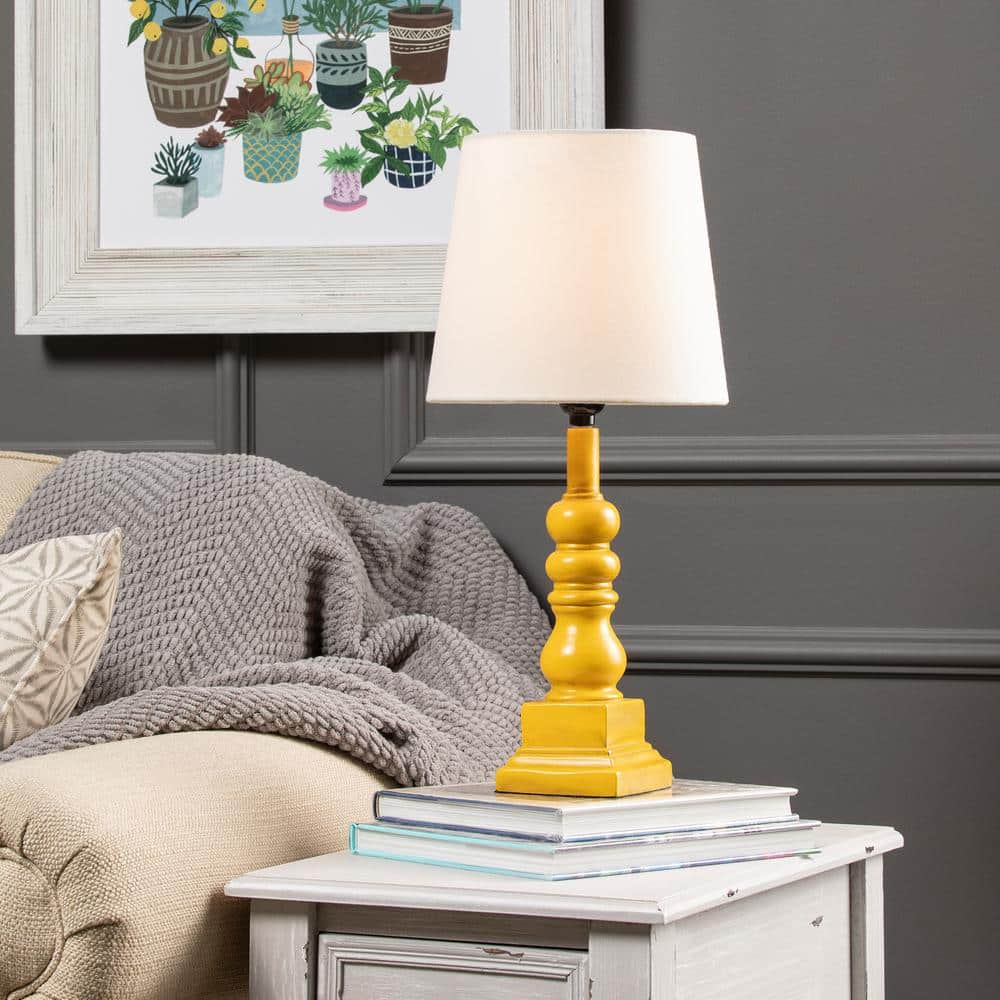 Conrad 18.5" Yellow Resin Table Lamp with White Shade