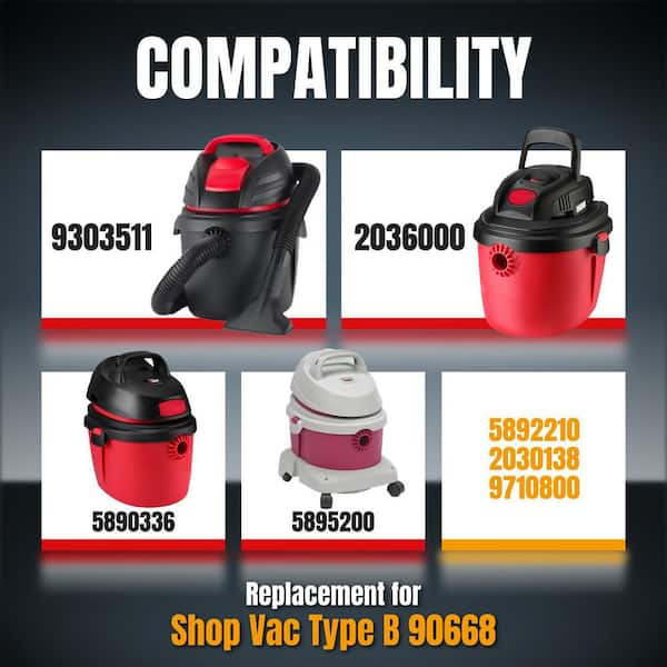 POWERTEC 2-2.5 Gal. Shop Vacuum Bags for Shop Vac Type B 9066800