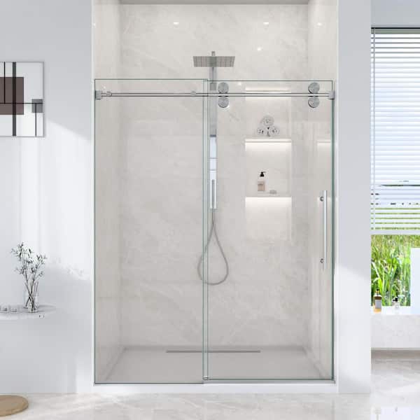 SHAAMA Valora 60 in. W x 72 in. H Single Sliding Frameless Shower