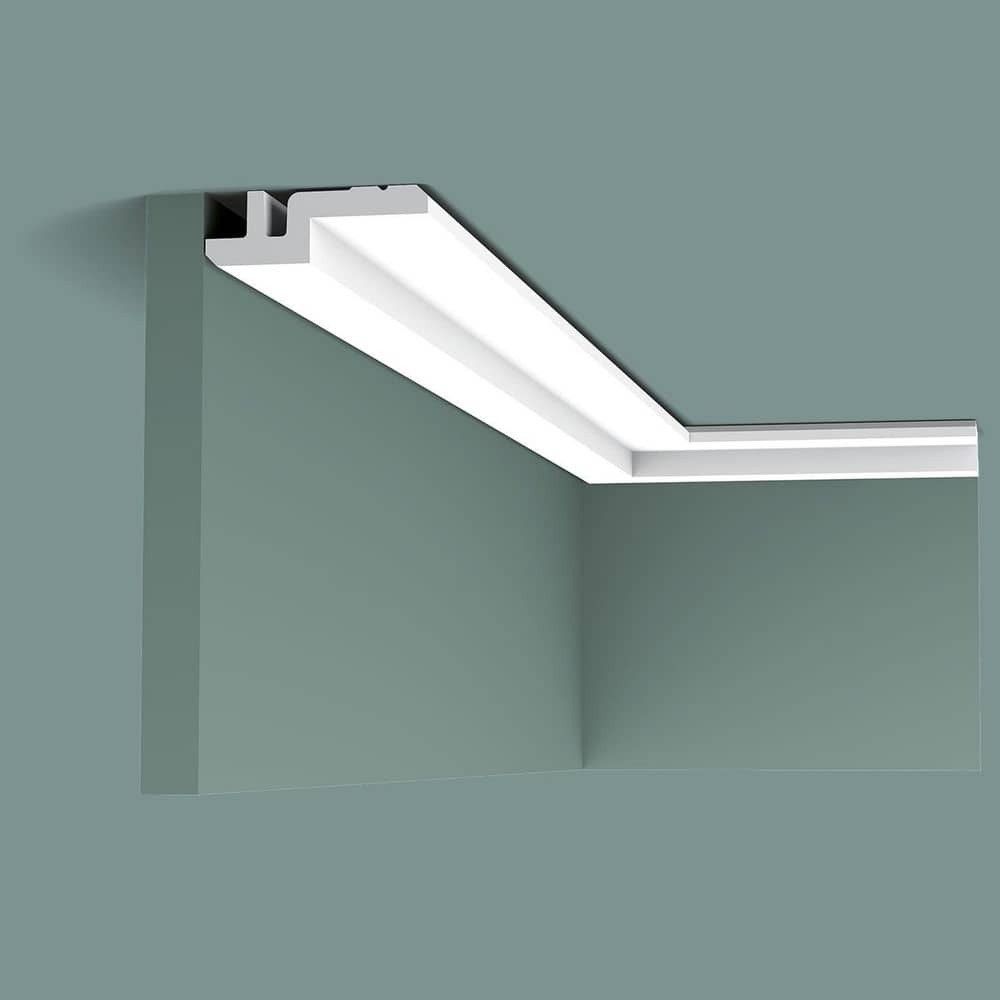 Primed White Polyurethane Crown Moulding for Indirect Lighting