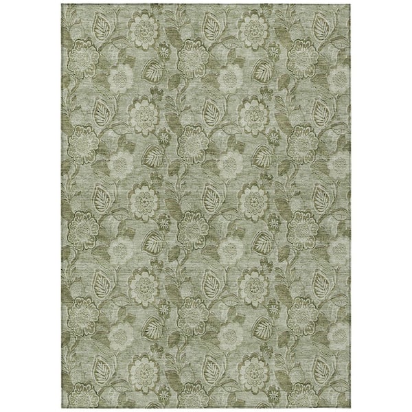 Chantille Machine Washable Indoor/Outdoor Abstract ACN1939 Aloe 9 ft. x 12 ft. Area Rug
