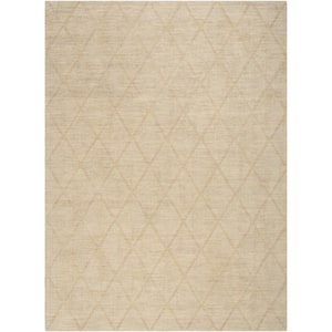 Wool Haven Beige 4 ft. x 6 ft. Diamond Contemporary Area Rug