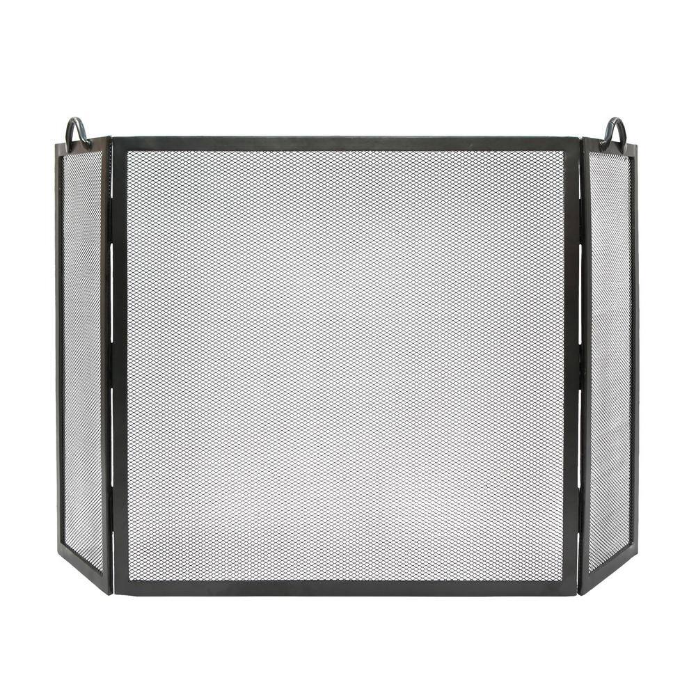 52 in. L Graphite 3-Panel Flat Top Twisted Rope Folding Fireplace Screen price history on PriceWatchPro