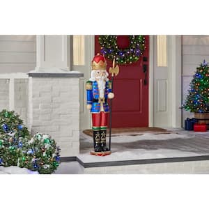 3.5 ft. LED Nutcracker with Axe Holiday Porch Greeter