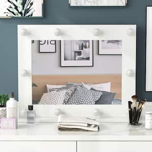 Westmont 31.25 in. W x 25.25 in. H High Gloss White Modern Rectangle Framed Mirror with USB Ports