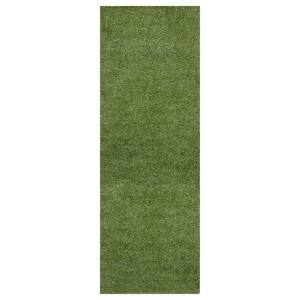 Evergreen Collection Waterproof Solid Indoor/Outdoor (2'7" x 9') 3 ft. x 5 ft. Green Artificial Grass Runner Rug