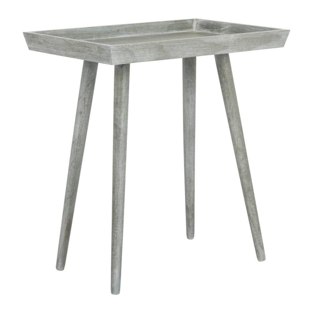 Slate Grey Pine Rectangular Tray Accent Table