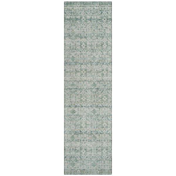Chantille Machine Washable Indoor/Outdoor Abstract ACN2152 Teal 2 ft. 3 in. x 7 ft. 6 in. Runner Rug
