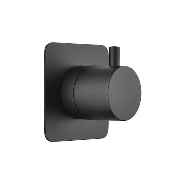 Magic Home Set of 1 3/4" Cast Metal Master Shower Volume Control Handle Valve Body, Matte Black