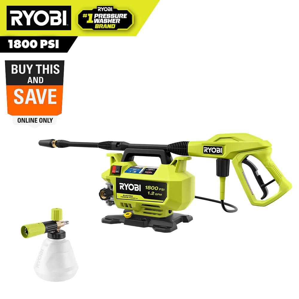 RYOBI 1800 PSI 1.2 GPM Cold Water Corded Electric Pressure Washer