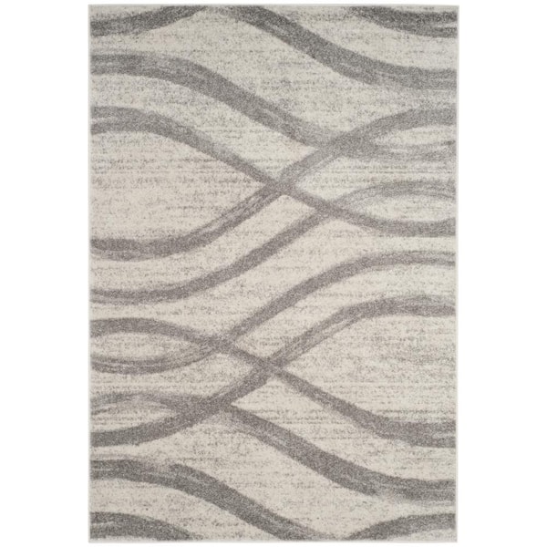 SAFAVIEH Adirondack Cream/Gray 6 ft. x 9 ft. Waves Area Rug