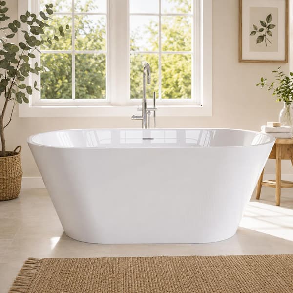 anna Zeafive Ane 67 in. x 29.5 in. Acrylic Freestanding Soaking Bathtub