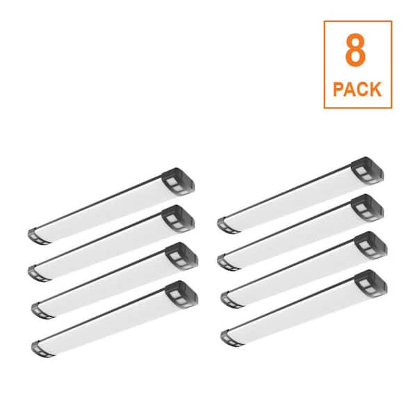 8-Pack NUDECO 4 ft. x 6 in. 4500 Lumens, Integrated LED Wraparound Light with Night Light, Selectable 3000K 4000K 5000K