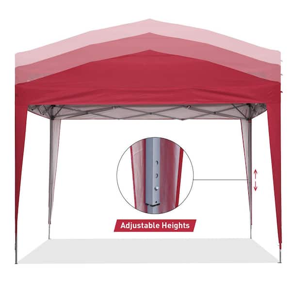 OVASTLKUY 10 ft. x 10 ft. Red Outdoor Instant Shelter Canopy