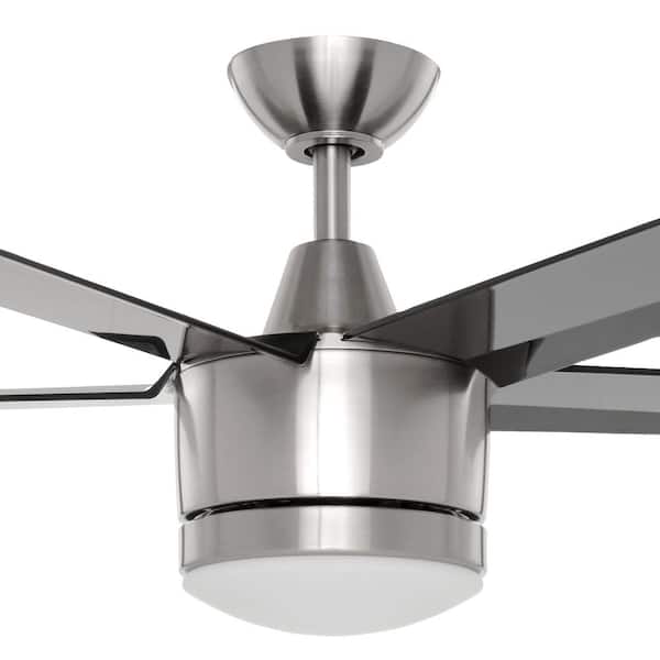 Integrated LED Indoor Brushed Nickel Ceiling Fan with Light NEW! Merwry 52 in 