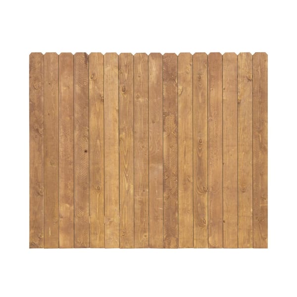 Outdoor Essentials 6 ft. x 8 ft. Stained White Wood Premium Dog-Ear Fence Panel
