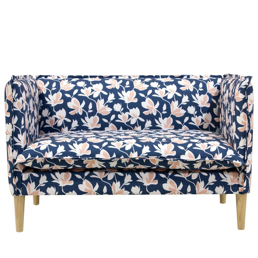 Skyline Furniture Blue Floral French Seam Settee 4606natslflnvbl The Home Depot