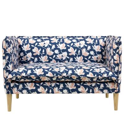 Blue Floral French Seam Settee