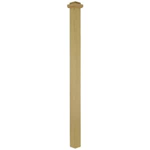 Stair Parts 4075 56 in. x 3-1/2 in. Unfinished Red Oak Square Craftsman Solid Core Box Newel Post for Stair Remodel