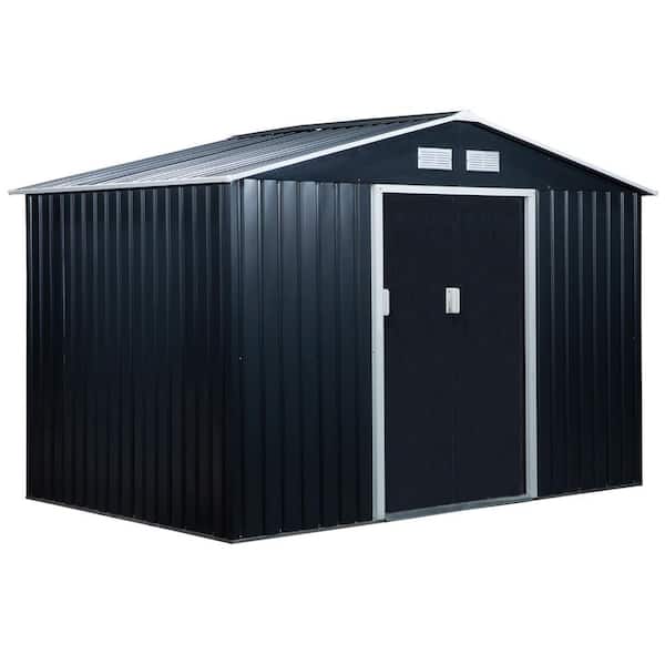 Outsunny 6 ft. x 9 ft. x 6 ft. Metal Utility Shed for Garden and Backyard