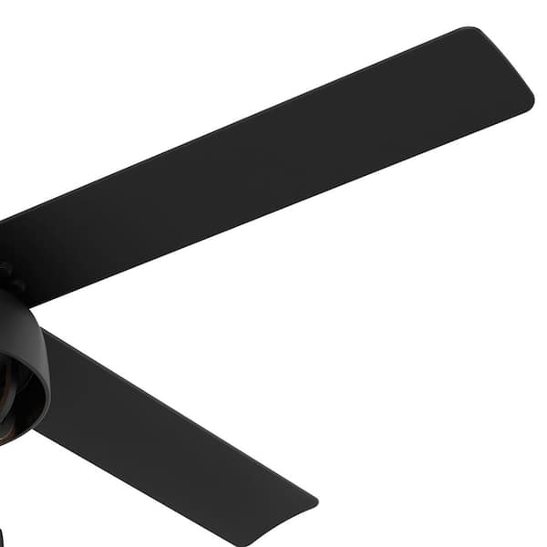 Hunter - Spring Mill 52 in. LED Indoor/Outdoor Matte Black Ceiling Fan with Light Kit