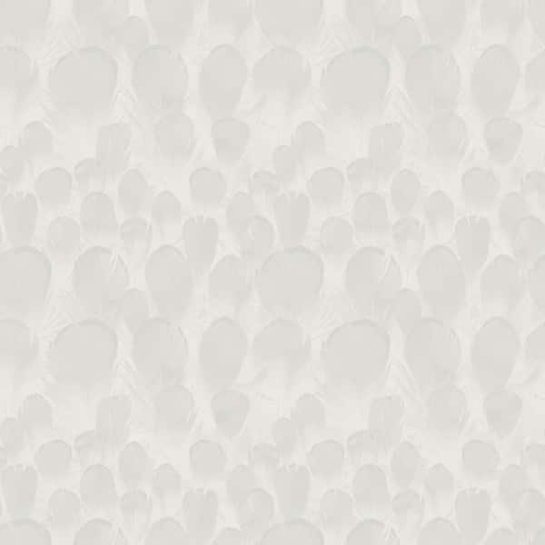 York Wallcoverings White Feathers Vinyl Paper Unpasted Matte Wallpaper (21 in. x 33 ft.)