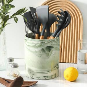 Portautensili In Marmo Fox Run – 100% Marmo Naturale – Per Cucina, Ufficio O Come Raffreddatore Vino – 12,7x12,7x17,8 Cm