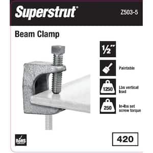 1/2 in. Strut Beam Clamp - Silver (Strut Fitting)