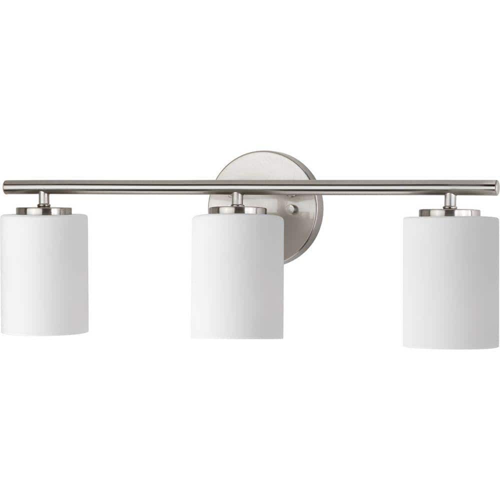 Brushed Nickel 3-Light Dimmable Bath Vanity Fixture