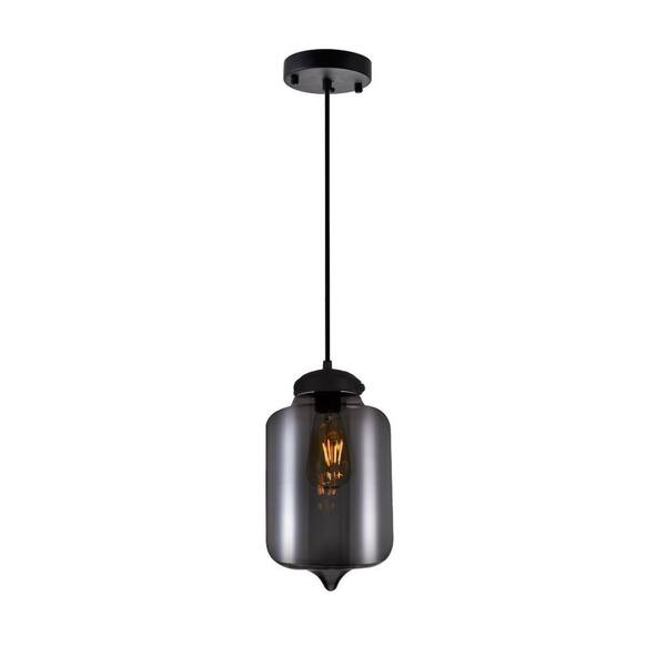 CWI Lighting Glass 1 Light Down Mini Pendant With Smoke Finish 5570P7C ...