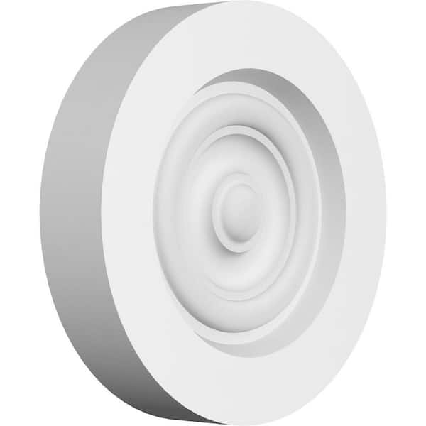 Ekena Millwork 5 in. W x 5 in. H x 1 in. P Standard Grayson Bullseye Rosette with Square Edge (2-Pack)