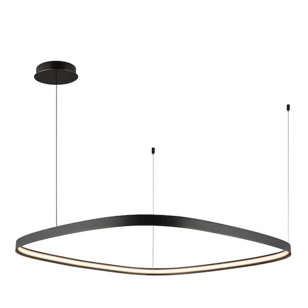 KUZCO Yukon 40 in. 1 Light Urban Bronze Integrated LED Pendant Light
