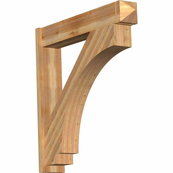 Ekena Millwork 8 in. x 44 in. x 44 in. Western Red Cedar Imperial Arts and Crafts Rough Sawn Outlooker