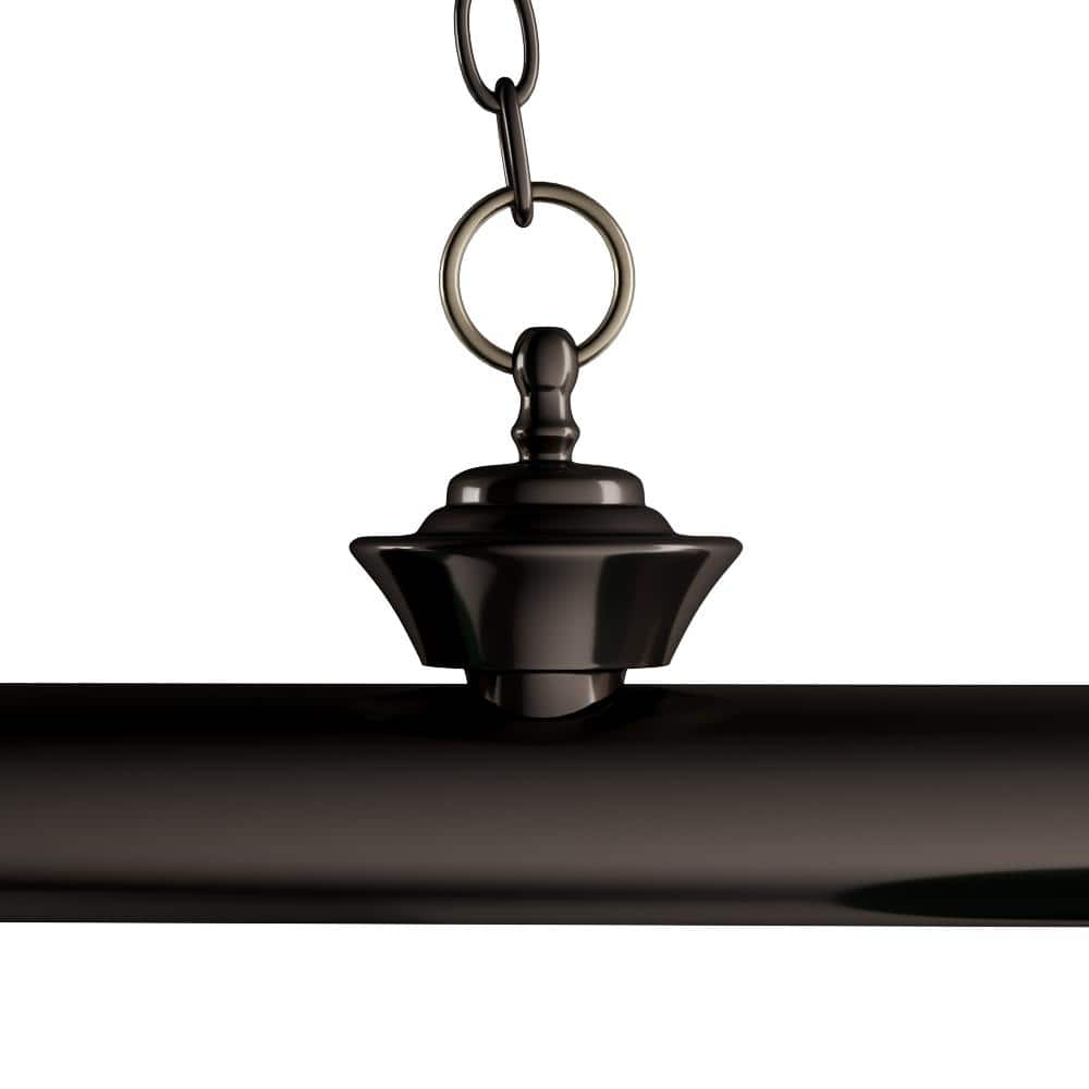 Riviera 57" Bronze Finish Island Light with Fluted Golden Mottle Shades