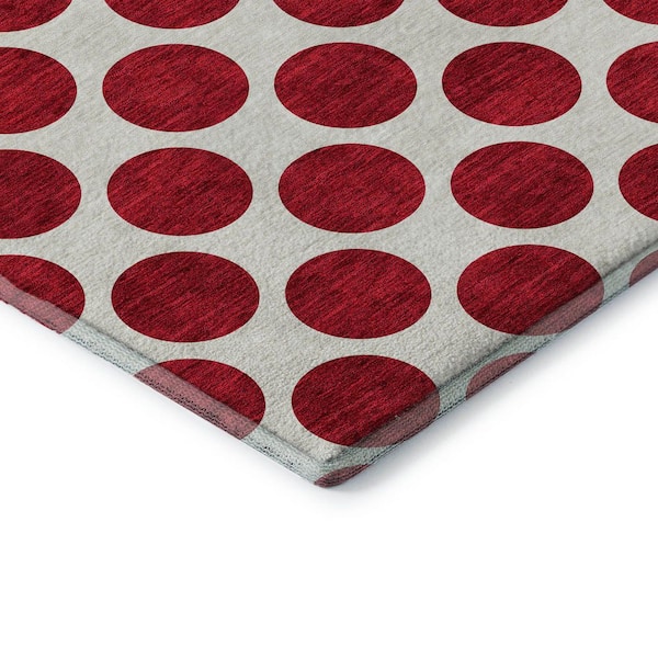 Mayfield Premium Machine Washable Abstract AMF980 Red 2 ft. 6 in. x 3 ft. 10 in. Area Rug