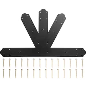 Gable Plate Black Powder-Coated Truss Connector Plates 6:12 Pitch Gable Bracket 0.16 in. Steel Truss Nail Plates