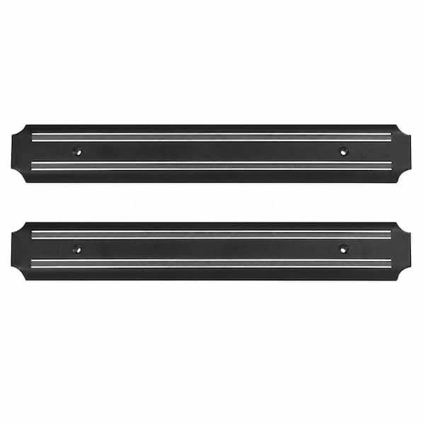 15 in. Plastic Magnetic Knife Holder 2-Pieces, Holds 10 Knives, Strong Magnets Space, Saving Alternative to Knife Block