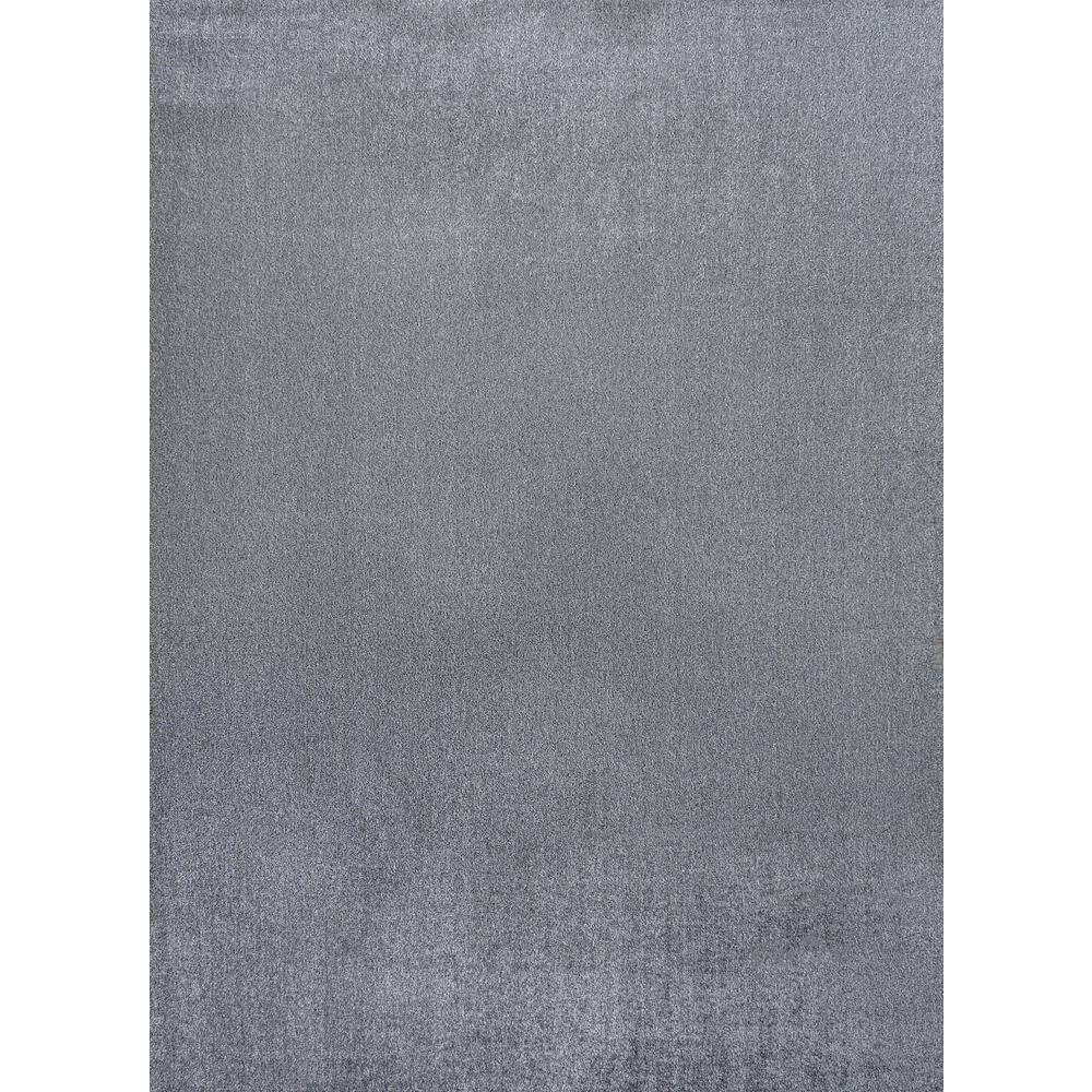 Gray 3' x 5' Solid Synthetic Machine-Washable Area Rug