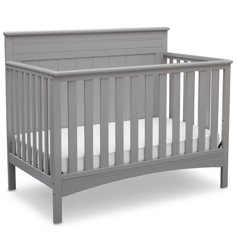 Grey 4-in-1 Convertible Crib with Adjustable Height