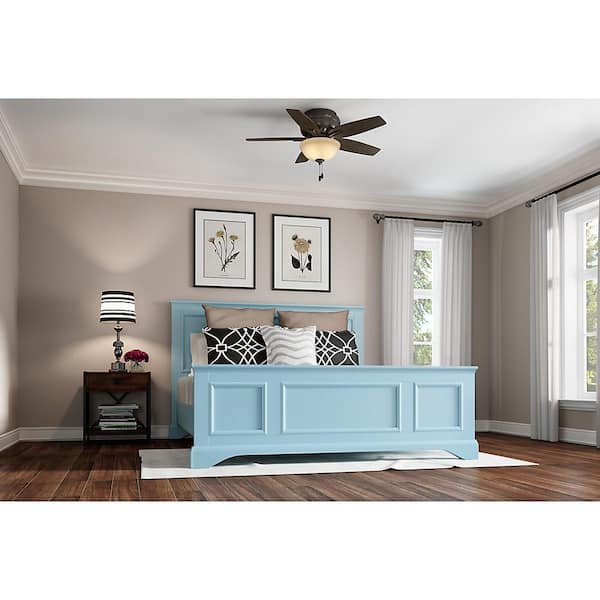 Newsome 42 in. Indoor Low Profile Premier Bronze Ceiling Fan with Light Kit