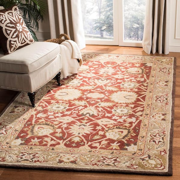 Anatolia Rust/Green 6 ft. x 9 ft. Border Area Rug