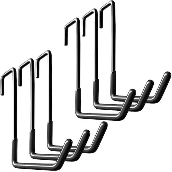 7.7 in Rafter Hanger Hooks Heavy Duty Non Slip Storage Black 6 Pack