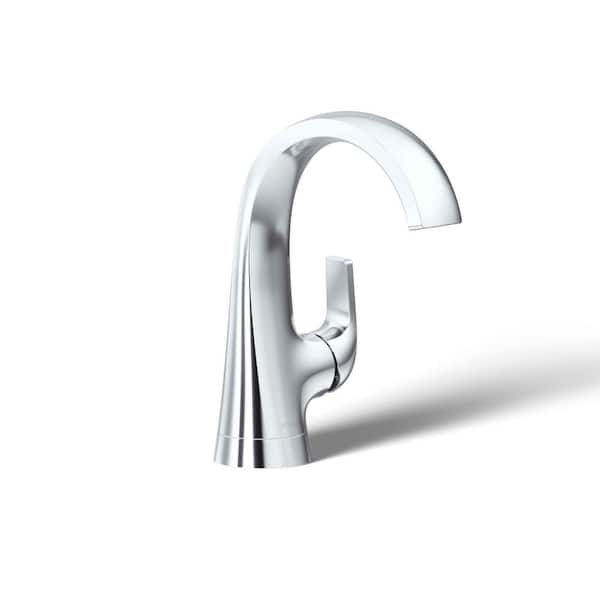 KOHLER Cursiva Single Handle Single Hole Bathroom Faucet in Polished Chrome