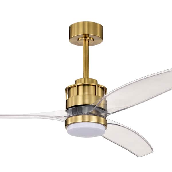 Murdo 52 in. 1-Light Indoor Brass Finish Ceiling Fan with Light Kit